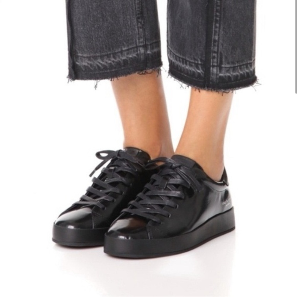 Rag & Bone Low Top Liquid Shine Leather Sneakers